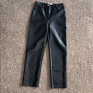 Aritzia Wilfred the Melina high rise vegan leather black size 6